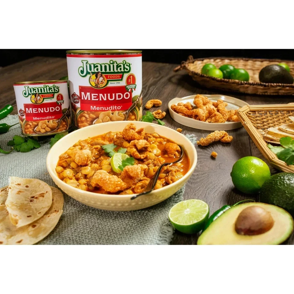 Sopa Menudo Original Juanita’s Foods Listo para Servir, Lata 25 OZ Foto 3 de 4