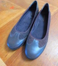 easy spirit brown leather slip-on shoes women sz 7.5