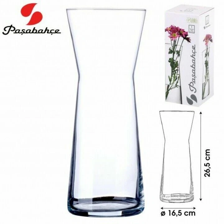 Vaso grande in vetro trasparente decorazione fiori in cristallo boreale e passamaneria strass argentata