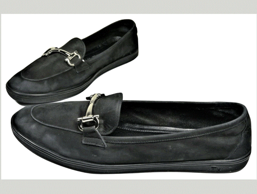 Salvatore Ferragamo Womens Shoes Loafer 7.5 Black Suede Moccasins Horsebit Italy - Bild 3 von 12
