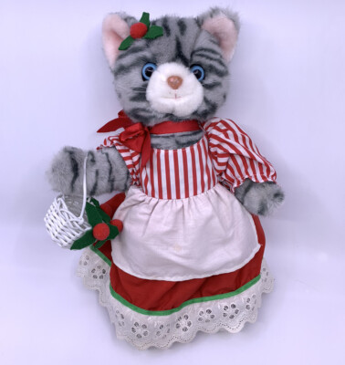 Kitty Cucumber 13'' Stuffed Plush Doll with Basket 1988 Schmid