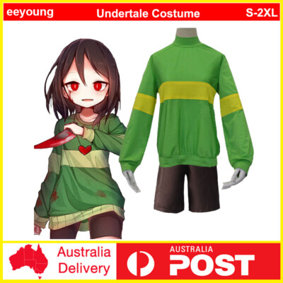 Adults Women Undertale Frisk Cosplay Costume Sweatshirt Party Book Week Full Set