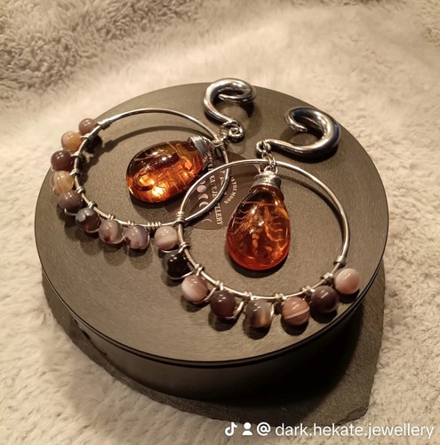 Ear Hanger. Scorpion. Botswana Agate. Plugs. Gauges. Body Jewellery. Alternative - Picture 4 of 8