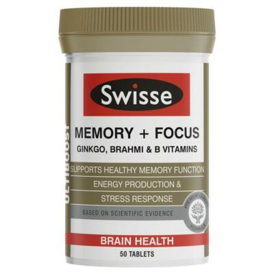 Swisse Ultiboost Memory + Focus 50 Tablets Support Memory Function