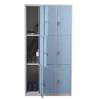 SchließFachschrank Boston T829, SchließFach Wertfachschrank Spind, 9 FäCher Blau