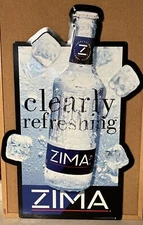RARE Vintage 2001 Zima Clearly Refreshing Citrus Beverage Metal Sign 32" x 20"