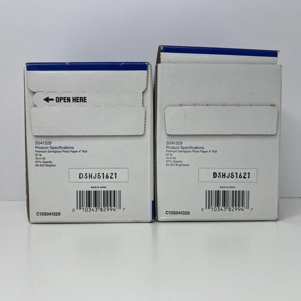 (2) Epson Premium Semi Gloss Photo Paper 4" Roll 26’ S041329 NEW Read - Image 2 of 4