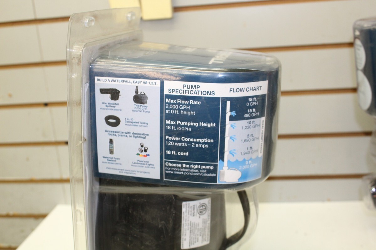 SMARTPOND Waterfall Pump 2000GPH Model #52304 FREE SHIPPING SMARTPOND Waterfall Pump 2000GPH Model #52304 FREE SHIPPING