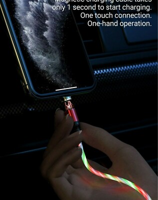 LED Samsung Galaxy S8 S9 S10+ Note 9 Fast Type C USB-C Charger Cable 3.2ft. RED