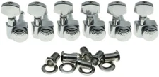 *NEW Modern 2 Pin 6 In Line Locking TUNERS Tuning Pegs New Buttons! Chrome