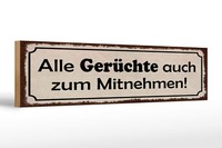 Holzschild Spruch 46X10 Cm Alle GerüChte Auch Zum Mitnehmen Deko Schild