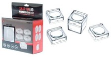 1 Box-4 Lids Snap-On Magnifier Cube Set 1.5" Dia 2.5X, 3.5X, 4X, 5X
