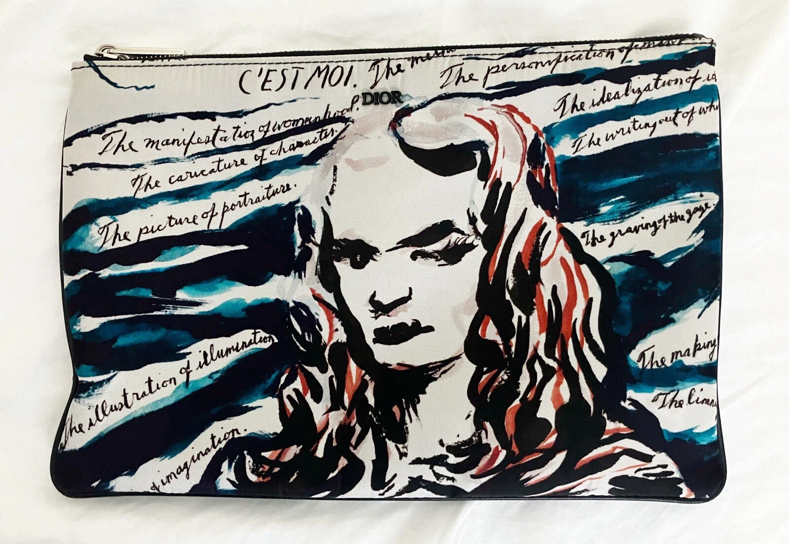 Authentique pochette/pochette en nylon Dior X Raymond Pettibon