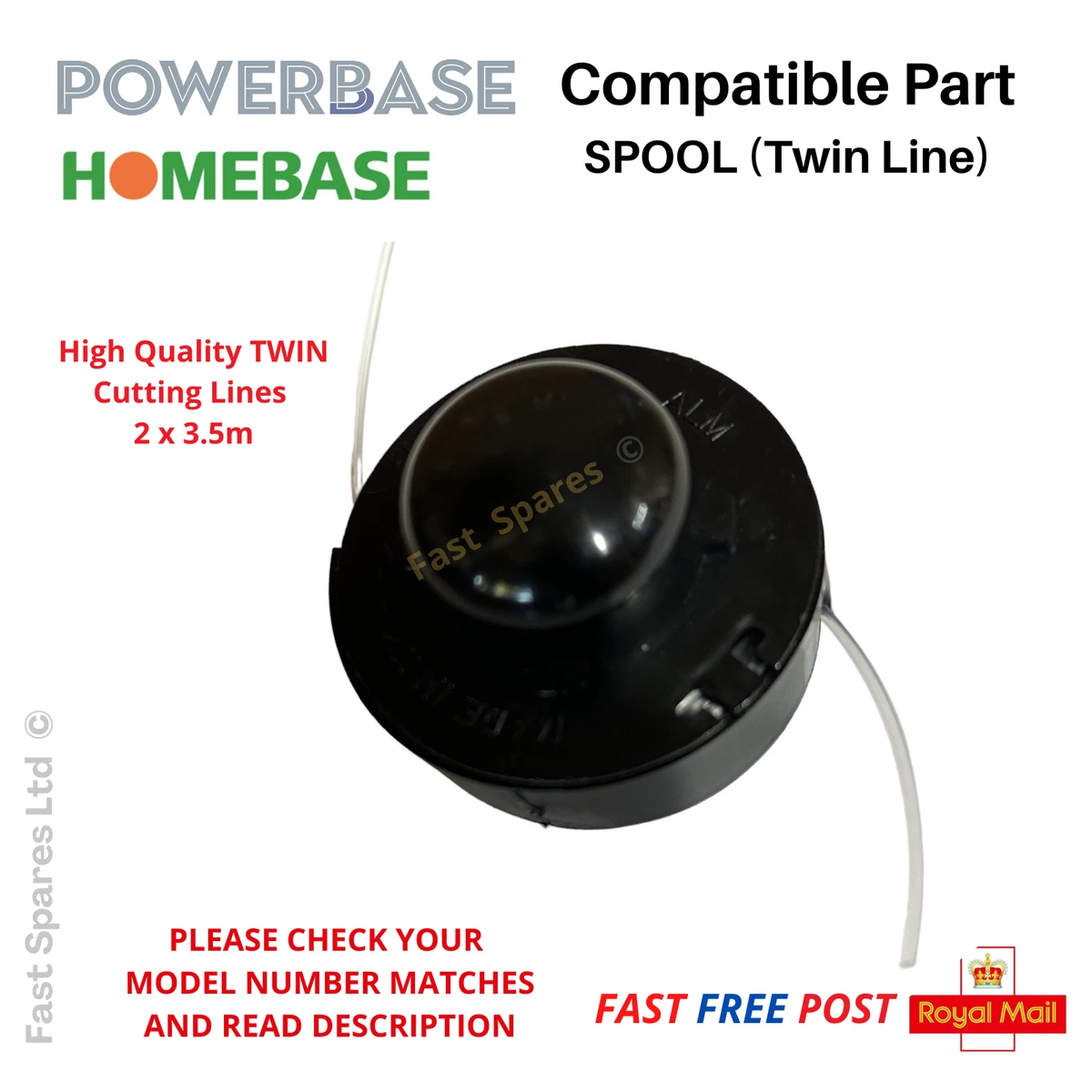 POWERBASE SRT350B 603284 Spool Line Strimmer Grass Edge