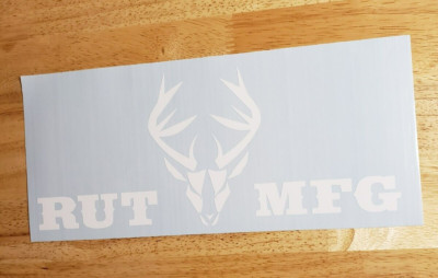 RUT MFG brush Cutter decal sticker vinyl (2) replacement white 11x5 | eBay