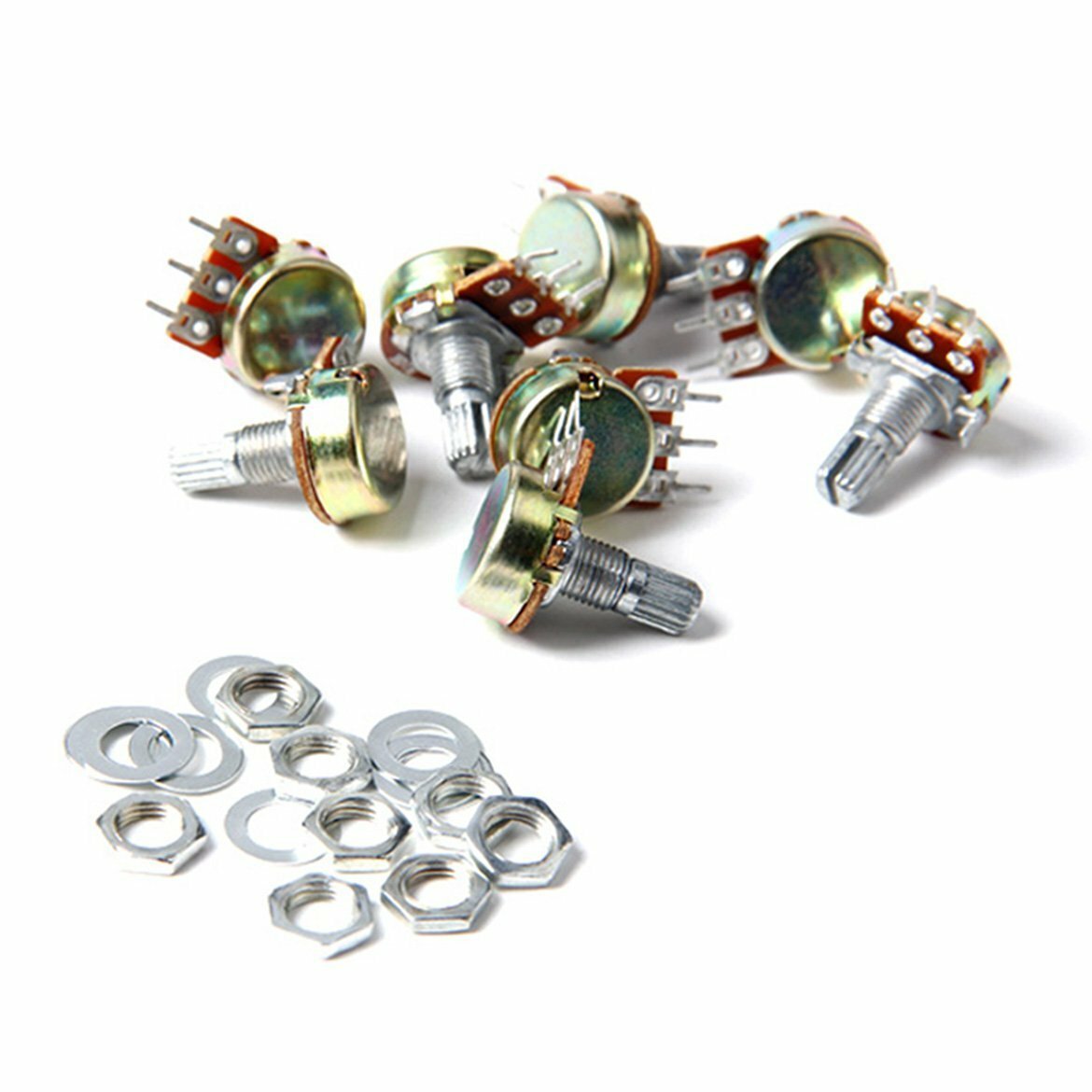 10pcs B10K 10K Ohm zigrinato albero del potenziometro Linear Taper (S5o)