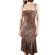 Dolce & Gabbana Vintage 1997 Women Stretch Bodycon Bra Leopard Dress size 40 IT