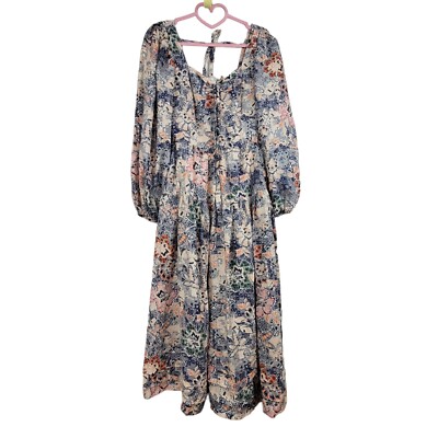 moon river floral midi dress Sleeveless Square Neck Floral Print Midi Dress | Moon River
