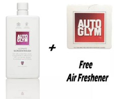 Image of 2 x Autoglym Ultimate Screenwash Screen Wash 500ml  & Free Air Freshener