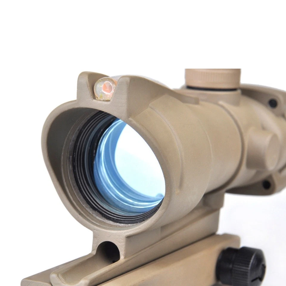 4X32 ACOG Tactical Real Fiber Optic Red Illuminated Riflescope Tan Color - Image 2 of 3