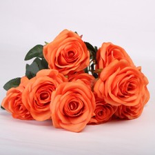 10 Heads Silk Rose Artificial Flowers Fake Bouquet Wedding Home Party Decor UK