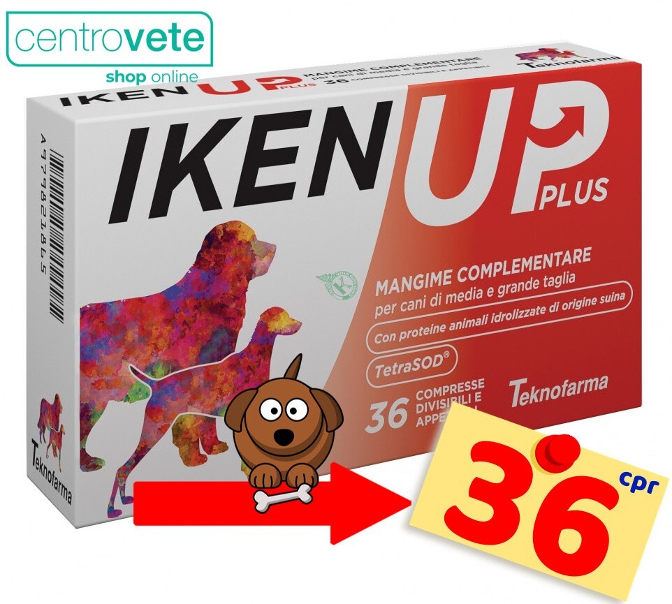 Iken Up PLUS 36 Cpr Integratore Stress Cani Taglia Media e Grande