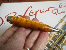 Jean-Pierre Lepine Attila AT45P yellow-orange marble resin 3.2mm mech pencil MIB