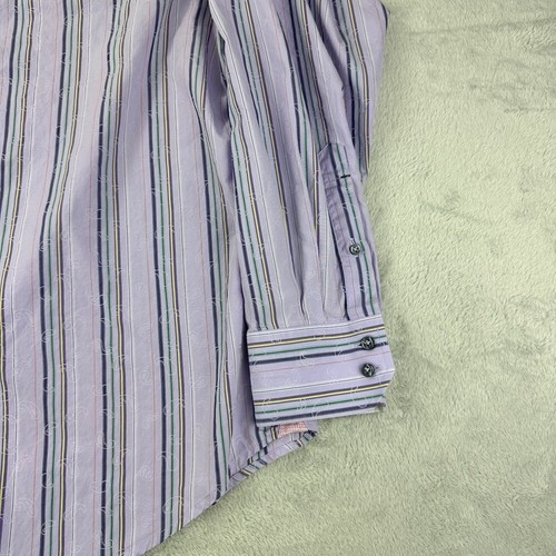 Robert Graham Button Up Long Sleeve Purple Shirt Men’s Size XL - Picture 3 of 13