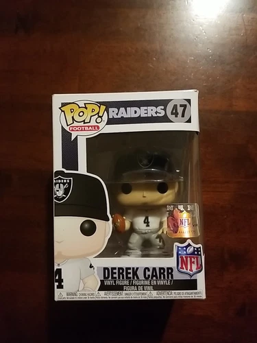 Funko Pop NFL Derek Carr #47 Raiders Color Rush Vaulted Boxed Vinyl Figure Rare