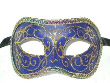 BLUE VENETIAN MASQUERADE BALL MASK AND CARNIVAL MASKS MADE IN ITALY