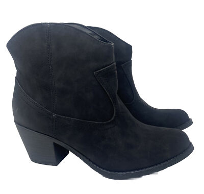 Jellypop Lexy Womens Cowboy Bootie Black suede US Size M