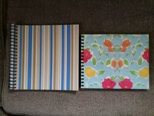 2 Spiral Bound Scrapbook Photo Art Junk Journal Albums White Pages 8x10 10x10