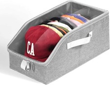 Organizador De Gorras 1 Pieza Contenedor Para 12 Sombreros Con Ventana Gris