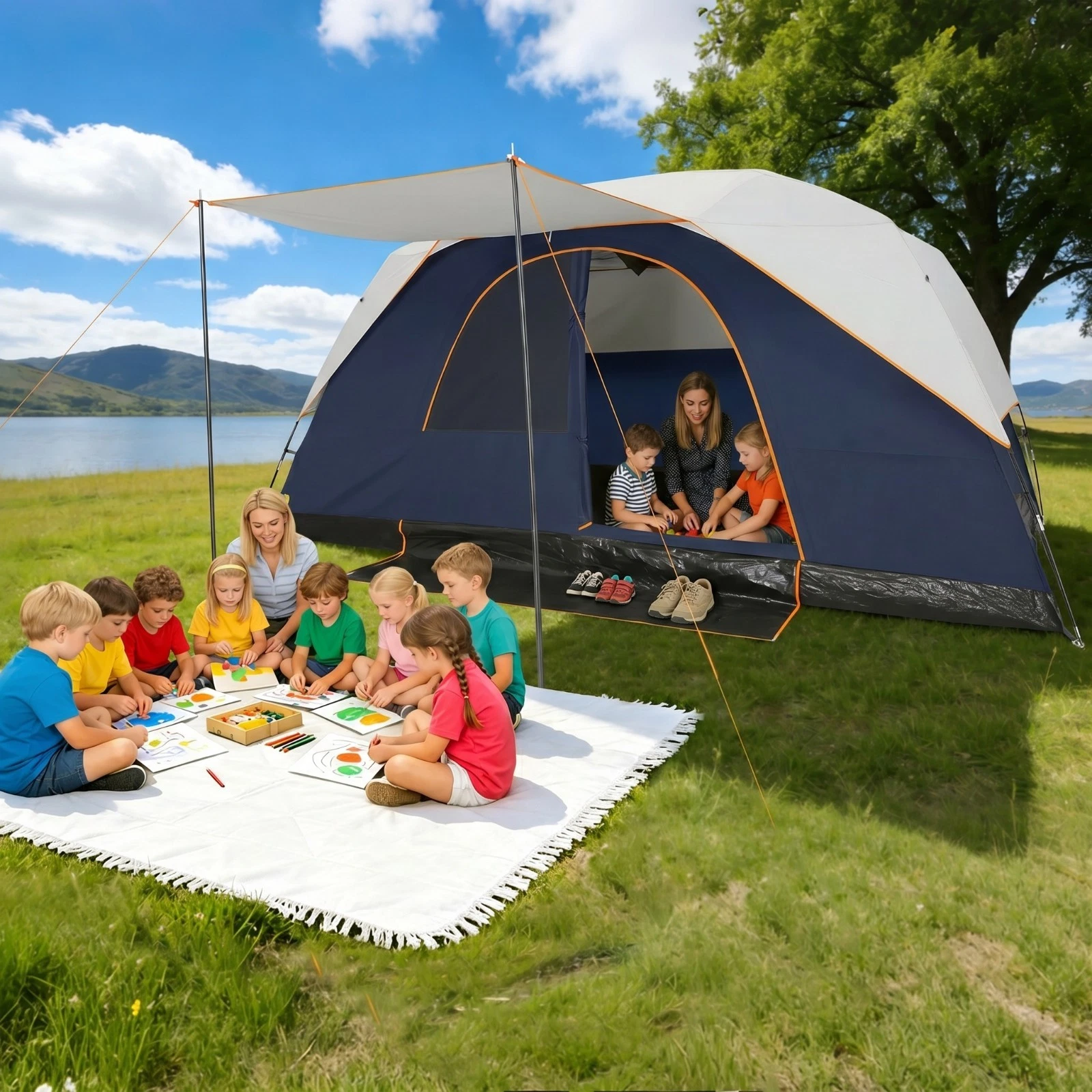 10-12 Person Tents for Camping Camping Tent with Rainfly and Screen Easy Setup
Opens in a new window