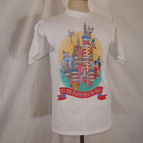 Vintage 90s Disney World Mens L 25th Anniversary T-Shirt Mickey Inc USA