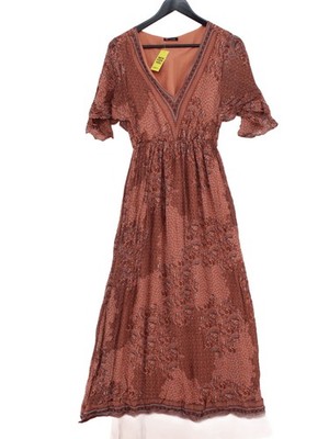 Massimo Dutti Maxikleid in hellbraun