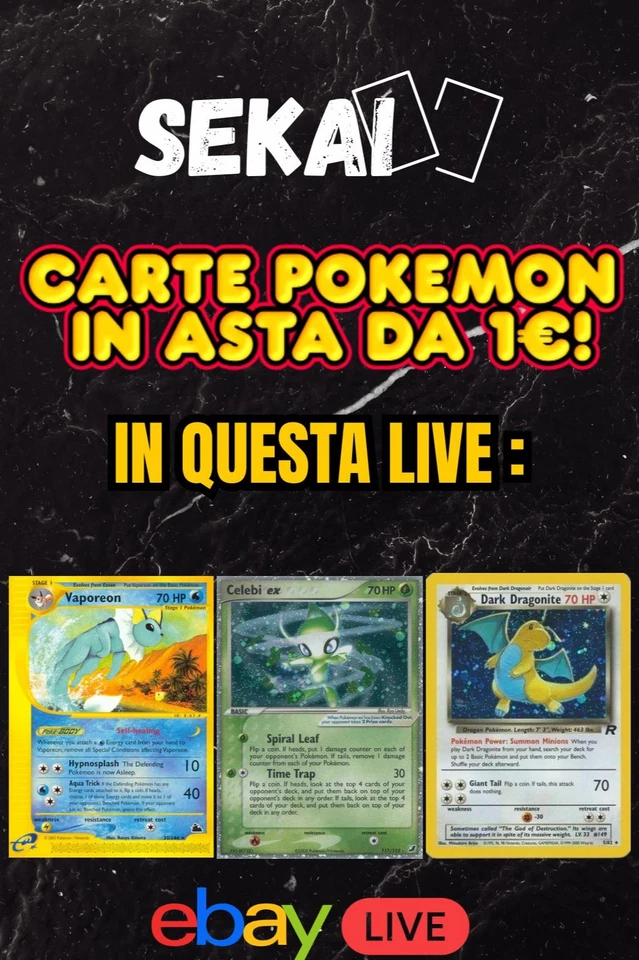 💥ASTE 1€ CARTE SINGOLE POKEMON SENZA RISERVA! 💣 - RIP & SHIP Seconda Sera