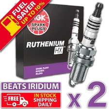 2 x NGK Ruthenium HX Performance Upgrade For Your OEM Spark Plugs Iridium+