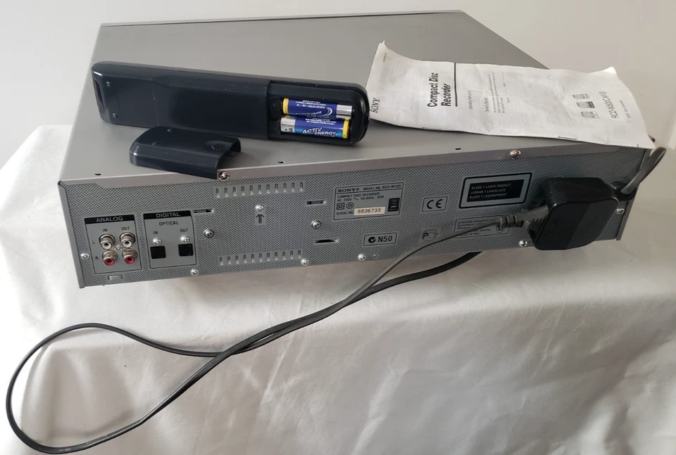 Sony RCD-W100 CD 2 Deck Recorder Silver - Image 3 of 4