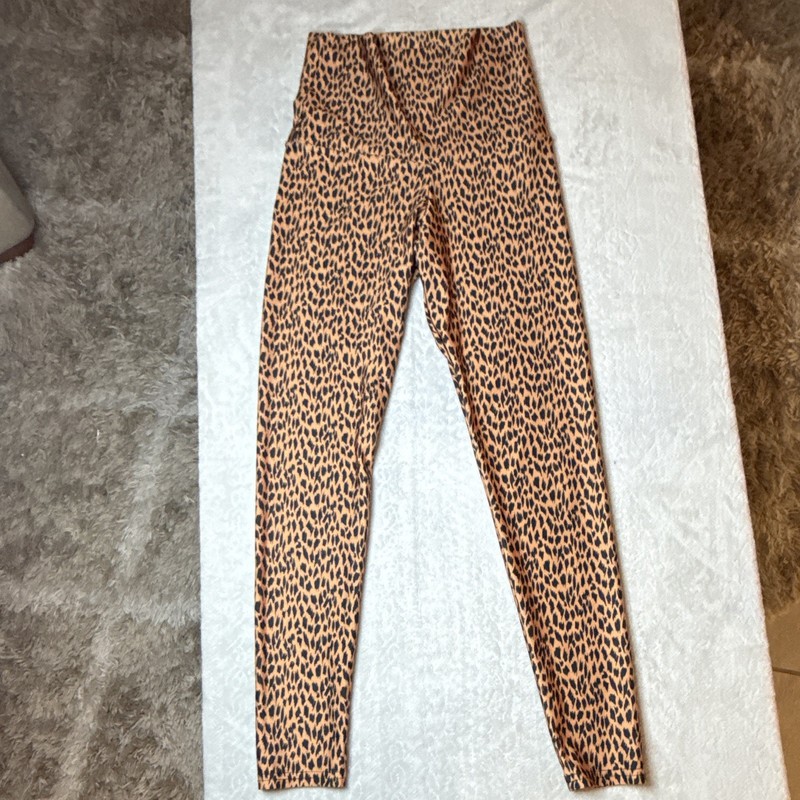 Emily Hsu Designs Women's Leopard Animal Print Ankle Yoga Leggings Size M
