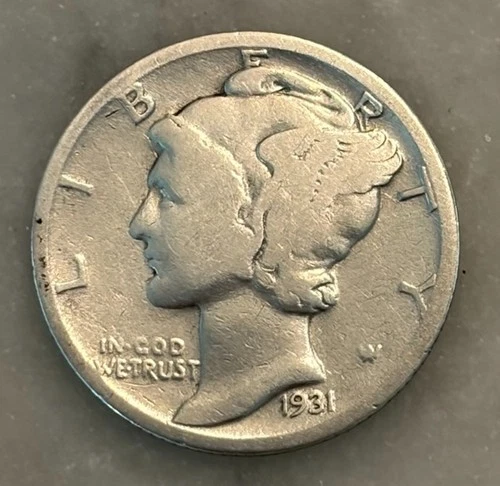1931-P Mercury Dime - G - Good - 90% Silver
