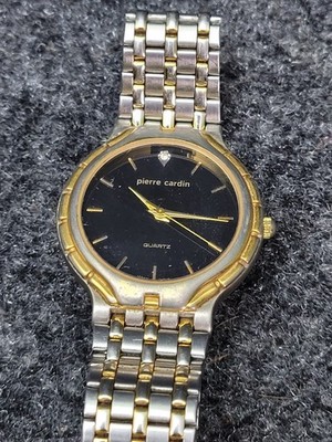 Vintage Pierre Cardin Womens Gold/Silver Diamond Wrist Watch LPC 365 Y-481 Japan