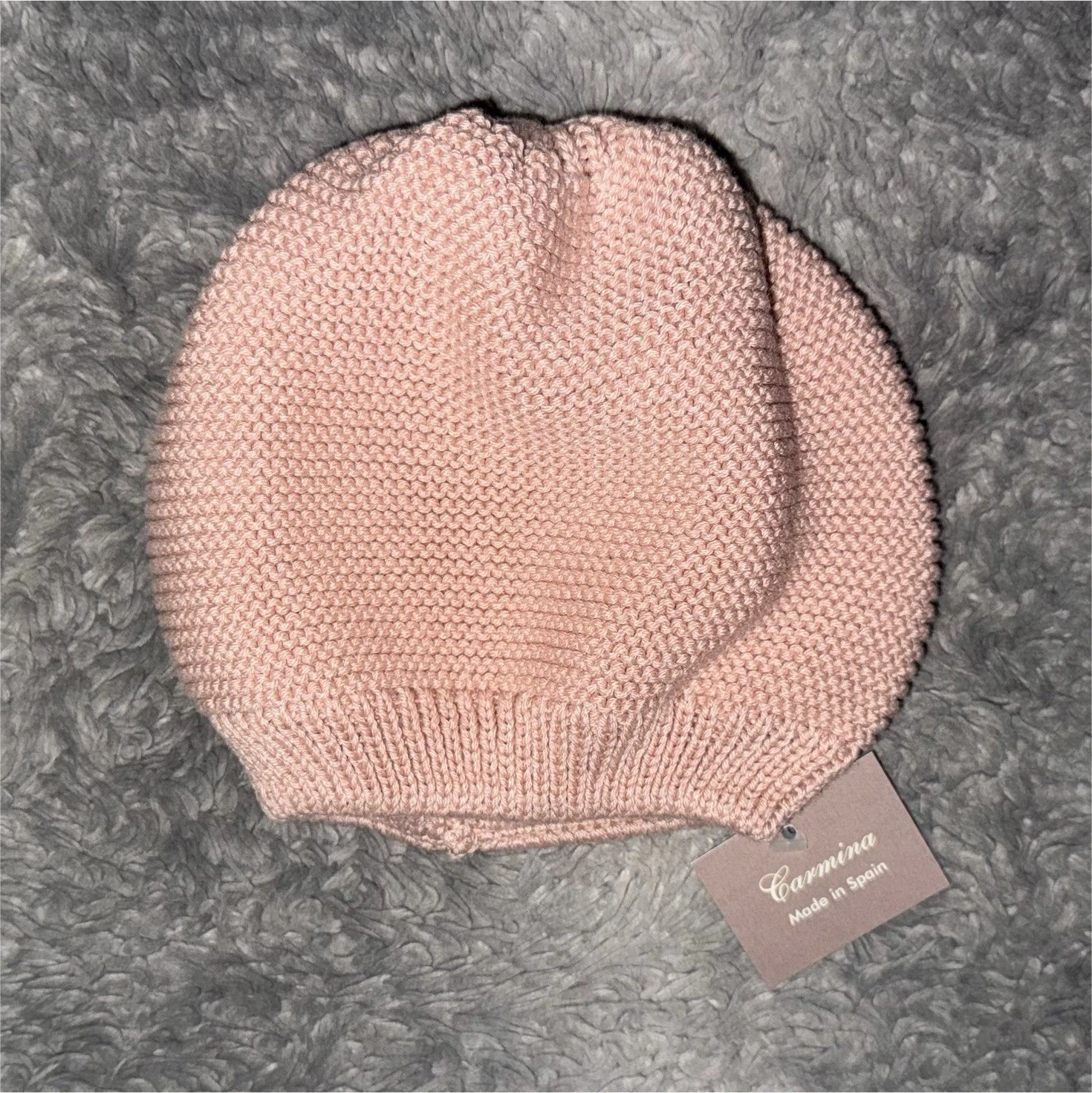 CARMINA BABY KNIT HAT IN ANEMONE PINK
