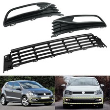 Schwarz Frontstoßstange Lüftungsgitter set für VW Polo 6R1, 6C1 bj. 05/2014-2017