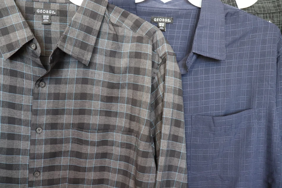 *NWT* George Big Men's LS Microfiber button shirt, Choose Style and Color - Image 4 of 4