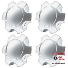 4 Wheel Center Hub Covers Fit for 6 Lug Tundra 17 Inch 5 Double Spoke Silver
