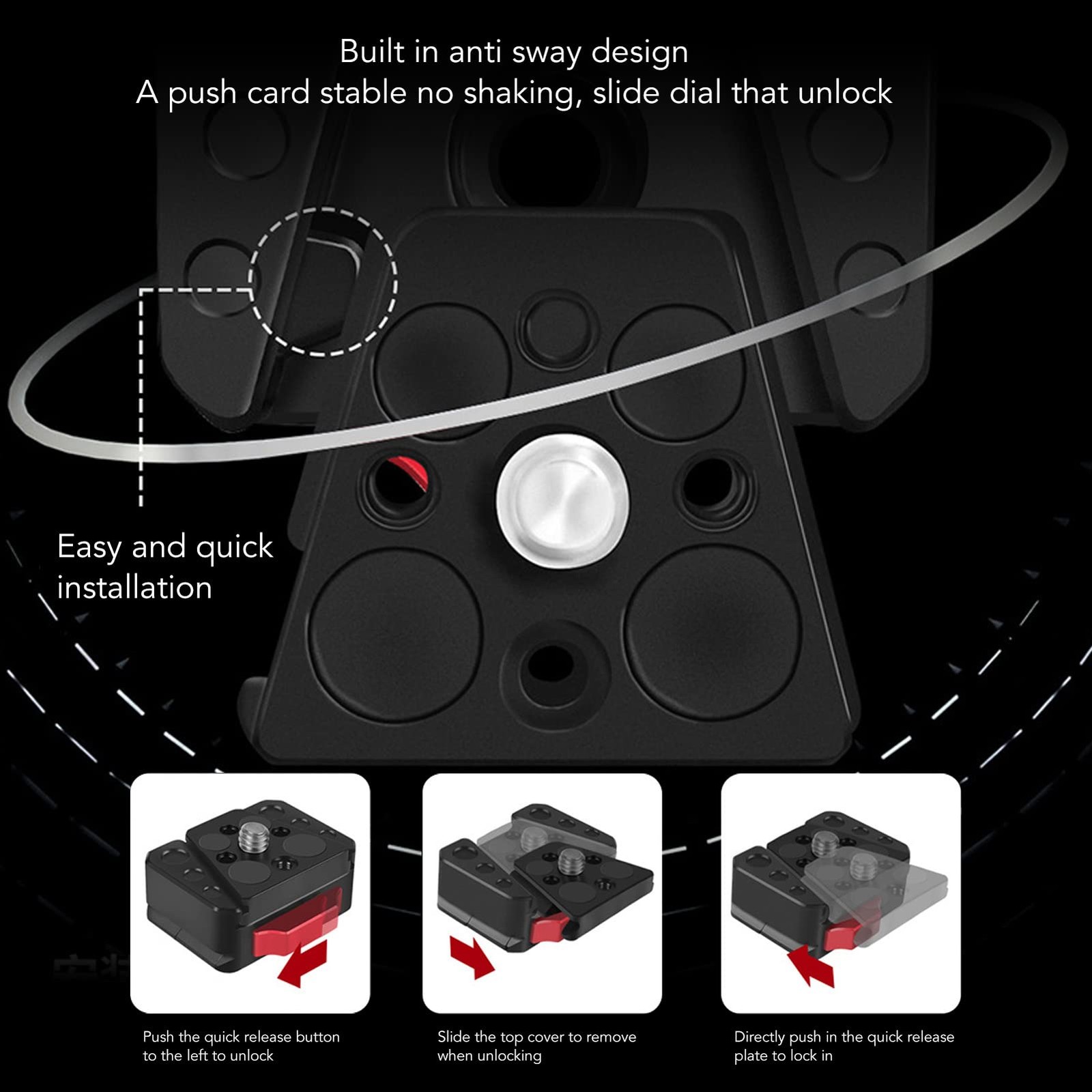 Camera V Lock Quick Release Plate Tripod Mini V Lock Assembly Kit Sturdy Alum...
