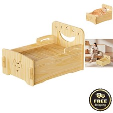 Chic Wooden Indoor Pet Bed - Safe Comfort for Small Animals  Easy Assembly