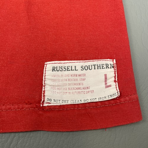 VTG Alpha Phi Sorority Russell Southern T Shirt Womens L Red 1960s Emobroidred - Picture 8 of 13