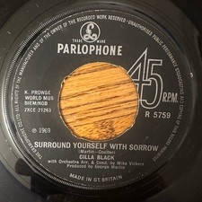 Cilla Black &ndash; Surround Yourself With Sorrow 7" Single 1969 Parlophone Pop 45 RPM